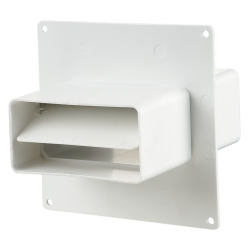 Vents 5551 - Конектор с клапа за плосък въздуховод 55х110 с декоративна рамка за стена.